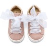 BabyWalker Βαπτιστικά παπούτσια Sneaker από μεταλιζέ ύφασμα Ροζ Αντικέ BW.4864